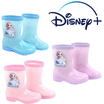 Disney/ Новые детские непромокаемые ботинки, непромокаемая резиновая обувь 23 для учащихся начальной школы, обувь для мальчиков и девочек, нескользящая обувь со средней...