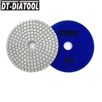 DT-DIATOOL # 50 10 шт./компл. 100 мм алмазные полировальные диски на основе смолы Высшего качества для мрамора, гранита, шлифовальных дисков 4 дюйма