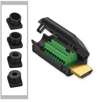 EClyxun 1шт DIY Стандартный HDMI Без сварного штекера 19-контактный кабельный разъем 19 + 1 Позолоченный ремонтный штекер с пластиковым корпусом