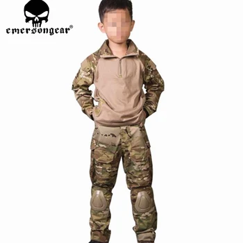 Emersongear G3 MC Детский Тактический Костюм Детский Камуфляж Охотничья Спортивная Одежда От 5 до 14 ЛЕТ Детский Спортивный Костюм