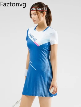 Faztonvg Одежда для настольного тенниса, женская рубашка для бадминтона, женское платье, спортивная одежда для бега, женская быстросохнущая дышащая одежда в корейском стиле
