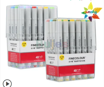 FINECOLOUR 1/2 / 3 поколения стандартной цветной серии маркер с мягкой головкой, спиртово-масляный двуглавый маркер, оригинальный набор принадлежностей для творчества в коробке