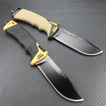 GB Нож для выживания с фиксированным лезвием Bear Grylls Ultimate 7Cr13 С резиновой ручкой, Охотничьи походные боевые ножи, военный инструмент