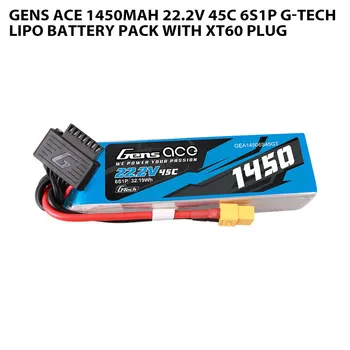Gens Ace 1450mAh 22,2V 45C 6S1P G-Tech Lipo Аккумуляторная Батарея Со Штекером XT60