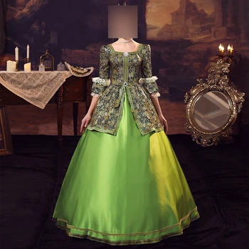 GUXQD Изысканные зеленые женские вечерние платья средневековой Марии, маскарадные платья для выпускного вечера в стиле Ренессанс, Vestido De Noche