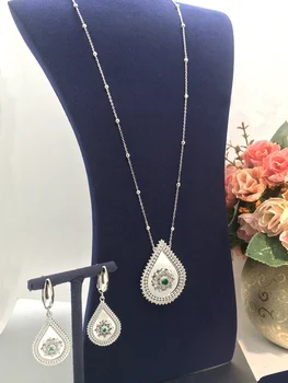 Janekelly, 2 шт., Свадебные комплекты украшений с цирконием для женщин, роскошное свадебное ожерелье с фианитами в Дубае, Нигерия