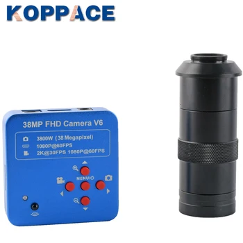 KOPPACE 38MP HD Промышленный Видеомикроскоп Камера Цифровой Зум-Объектив HD Output + 100X C Интерфейсный Объектив Для Ремонта Мобильных Телефонов