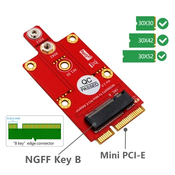 M.2 Ключ B к адаптеру Mini PCI-e NGFF M2 к Mini PCI Express PCIe для модуля 3G 4G 5G для полноразмерного модуля с половинными слотами mPCIe