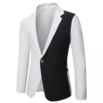 Masculino Homme Slim Fit для мужчин 2024, стильный повседневный однотонный блейзер, деловая верхняя одежда для свадебной вечеринки, пальто, костюм, топ Обычный