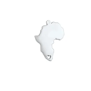 MYLONGINGCHARM-10шт брелок с картой-Подвеска с картой Африки-Пустой кулон из полированной стали-Ожерелье Pendant19x25mm-G2840