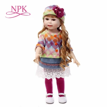 NPK НОВАЯ 45 см Реалистичная Кукла-Девочка, Выглядящая Симпатично, Детские Куклы 18 Дюймов, Безопасные силиконовые Куклы для Девочек, Подарок для Детей