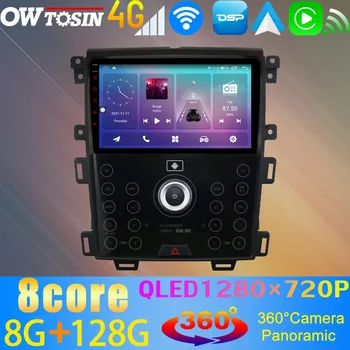 Owtosin 8G + 128G Android 11 Автомобильный DVD-Стерео Для Ford Edge U387 2011-2014 360 ° Панорамная AHD Камера Видео GPS CarPlay Радиоэкран
