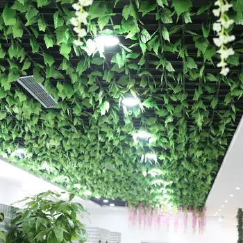 Pas cher 2.4 M artificielle vert lierre feuille couronne plante vigne fausse feuille fleur décoration de la maison en plastique