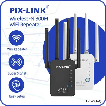 PIX-LINK WR16Q Wifi ретранслятор 300 Мбит /с Wifi Беспроводной Интернет Расширитель дальнего действия Усилитель сигнала для дома с режимом точки доступа Ethernet