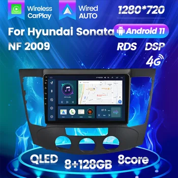 QLED IPS Android 11 Универсальный Автомобильный Видеоплеер Для Hyundai Sonata NF 2009 GPS Навигация Carplay 8G 128G 8Core BT DSP FM Без DVD