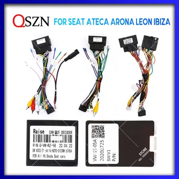 QSZN Для SEAT ATECA ARONA LEON IBIZA Android Автомагнитола Canbus Box Декодер Жгут Проводов Адаптер Кабель Питания VW-RZ-58/VW-SS-05A