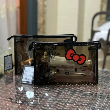 Sanrio hello kitty прозрачная водонепроницаемая сумка для туалетных принадлежностей, косметичка для девочек, сумка-папка, портфель, сумка для хранения, клатч, портмоне для монет