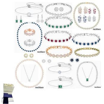 SW Креативные модные женские украшения, ожерелье, браслет из серии Crystal, Серьги, набор для вечеринки