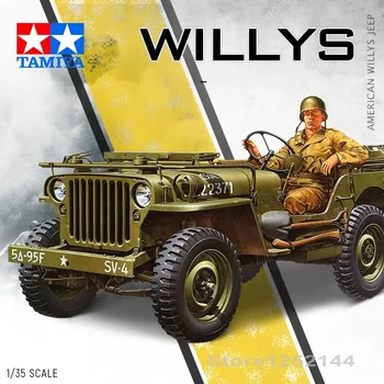 Tamiya 35219 Сборочная Модель Автомобиля в масштабе 1:35 Времен Второй Мировой войны, Модель американского Джипа Willys С Солдатом