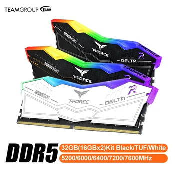 TEAMGROUP T-Force Delta RGB DDR5 Ram 2x16GB 5200 6000 6400 7200 7600 МГц Настольный Модуль Памяти Ram для Чипсета Серии 600 700