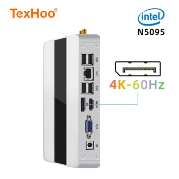 TexHoo Мини-ПК Intel N5095 Windows 11 Pro Linux Системный блок Pfsense ITX Настольный Офисный Карманный компьютер DP 4K-60Hz DDR4 SSD WIFI