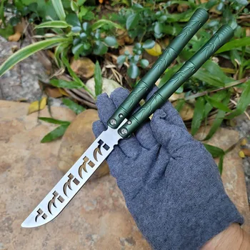 TheOne Bamboo Butterfly Trainer Knife D2 Blade 6061 Алюминиевая Ручка С Системой Втулок, Свободно вращающийся Брошенный Нож EDC Инструмент Рождественский Подарок