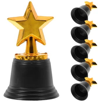 Toyvian Kids Toys Star Trophy Awards Pack 6 Объемных 4,8 Дюймовых Золотых Наградных Трофеев Подарки Для Детских Вечеринок Реквизит Награды Победа