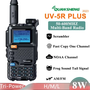 UV-5R Plus Quansheng Портативная рация 50-600 МГц 8 Вт Полнодиапазонный прием 3800 мАч Более Толстый AM FM Трехмощный Скремблер NOAA UV-K5 UV-K6