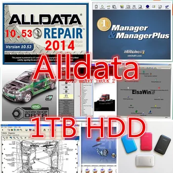 v10.53 Программное обеспечение Alldata и Mit-chell + Elsawin + Vivid + Atsg MotoR Heavy Truck Auto Repair DATA software 49in1 жесткий диск объемом 1 ТБ