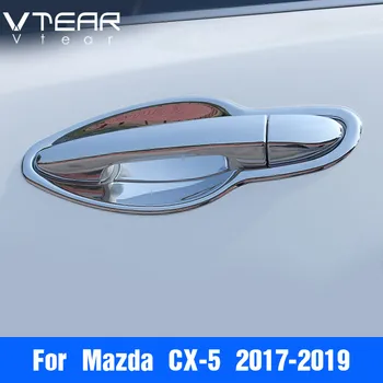 Vtear Для Mazda CX-5 CX5 Аксессуары Наружные дверные ручки автомобиля Крышка Отделка чаши двери автомобиля ABS Хромированный Стиль 2017-2019