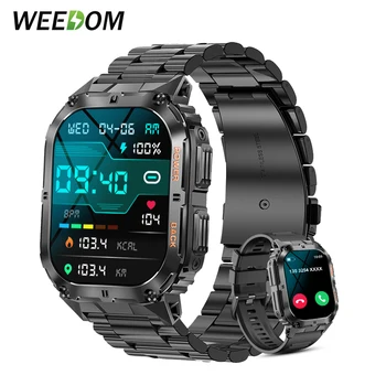 WEEDOM 1,96 дюймовый AMOLED HD Экран Bluetooth Вызов Смарт-Часы Спортивный Фитнес-Трекер Пульсометр Smartwatch Для Android IOS