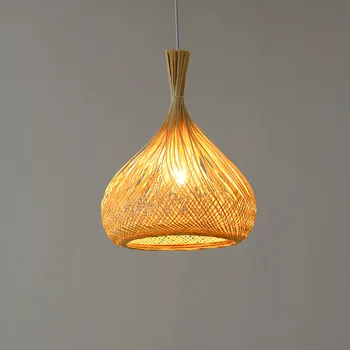 ZK40 Люстра из натурального бамбука, Столовая, гостиная, Бамбук ручной работы, Бамбуковое искусство, Декоративное освещение, лампа E27