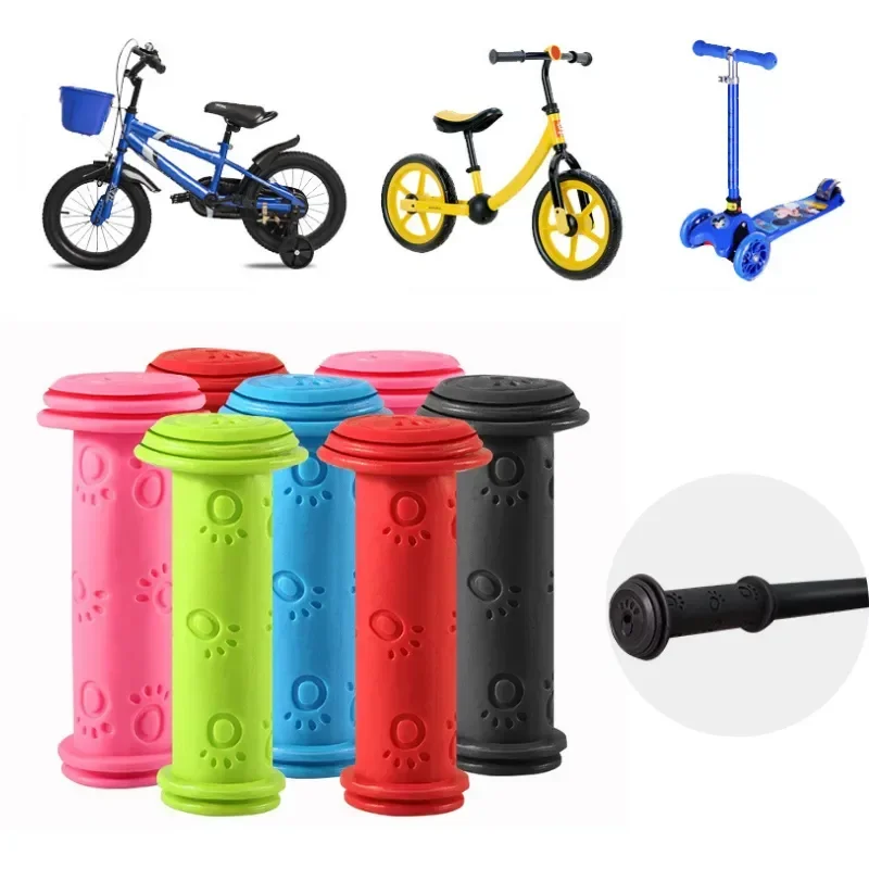 1 Пара резиновых ручек для велосипеда, противоскользящие водонепроницаемые ручки для трехколесного велосипеда, скутера для детей, детские велосипедные рули Изображение 0