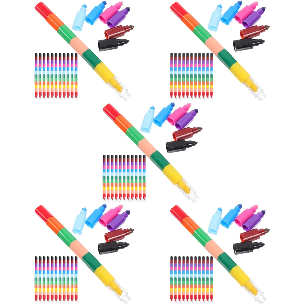 120 шт 12 цветных цветных карандашей для раскрашивания творческих строительных блоков Crayon Студенческие канцелярские принадлежности для рисования Изображение 0