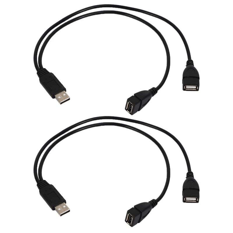 2 штекера USB 2.0A и 2 штекера с двумя гнездами USB, Y-разветвитель, кабель-адаптер Verteiler Изображение 0