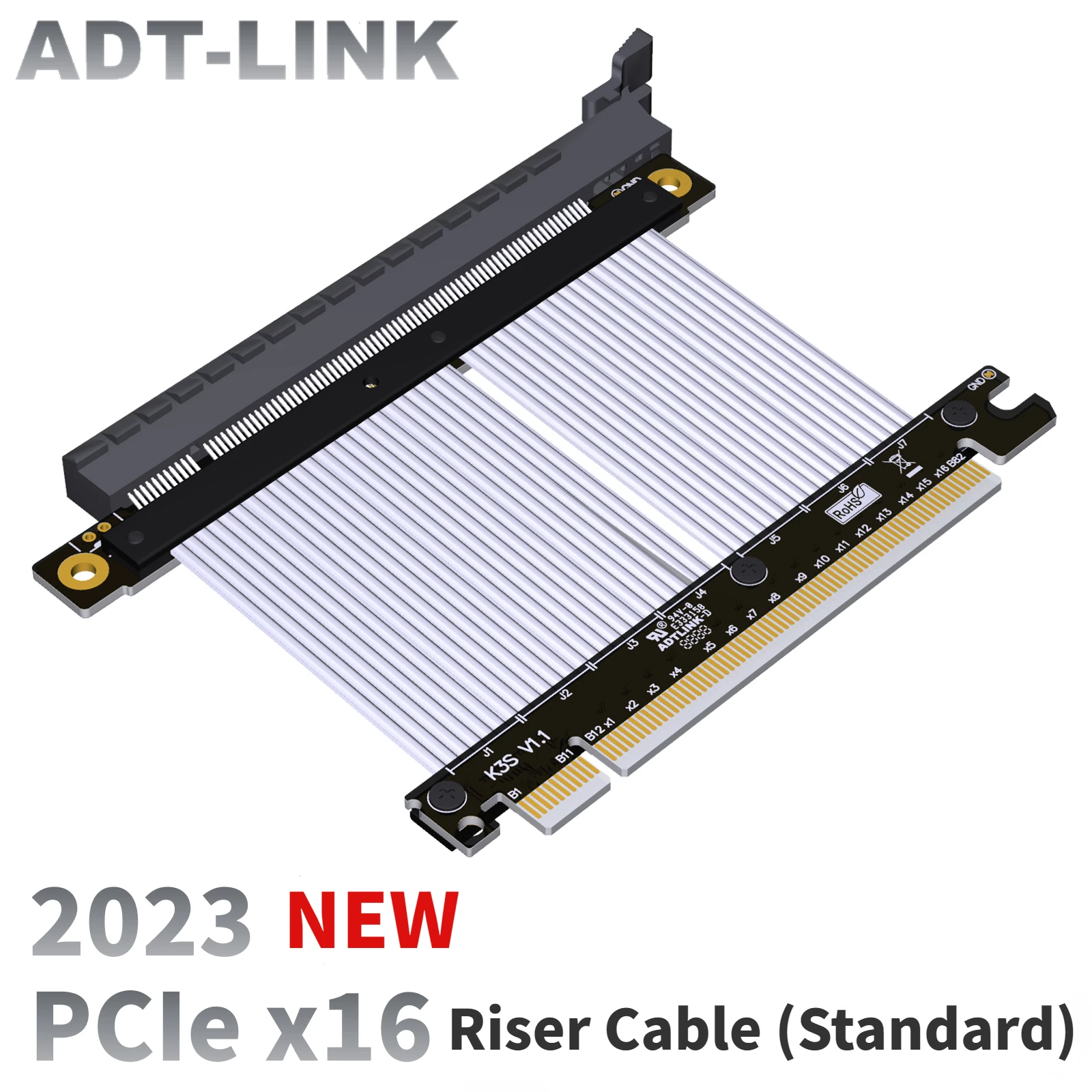 2023 ADT Совершенно Новый PCI Express 5.0 4.0 X16 Riser Cable RTX4090 Графическая Видеокарта GPU Extender Cable Gen5 16X для Игр на ПК ATX Изображение 0