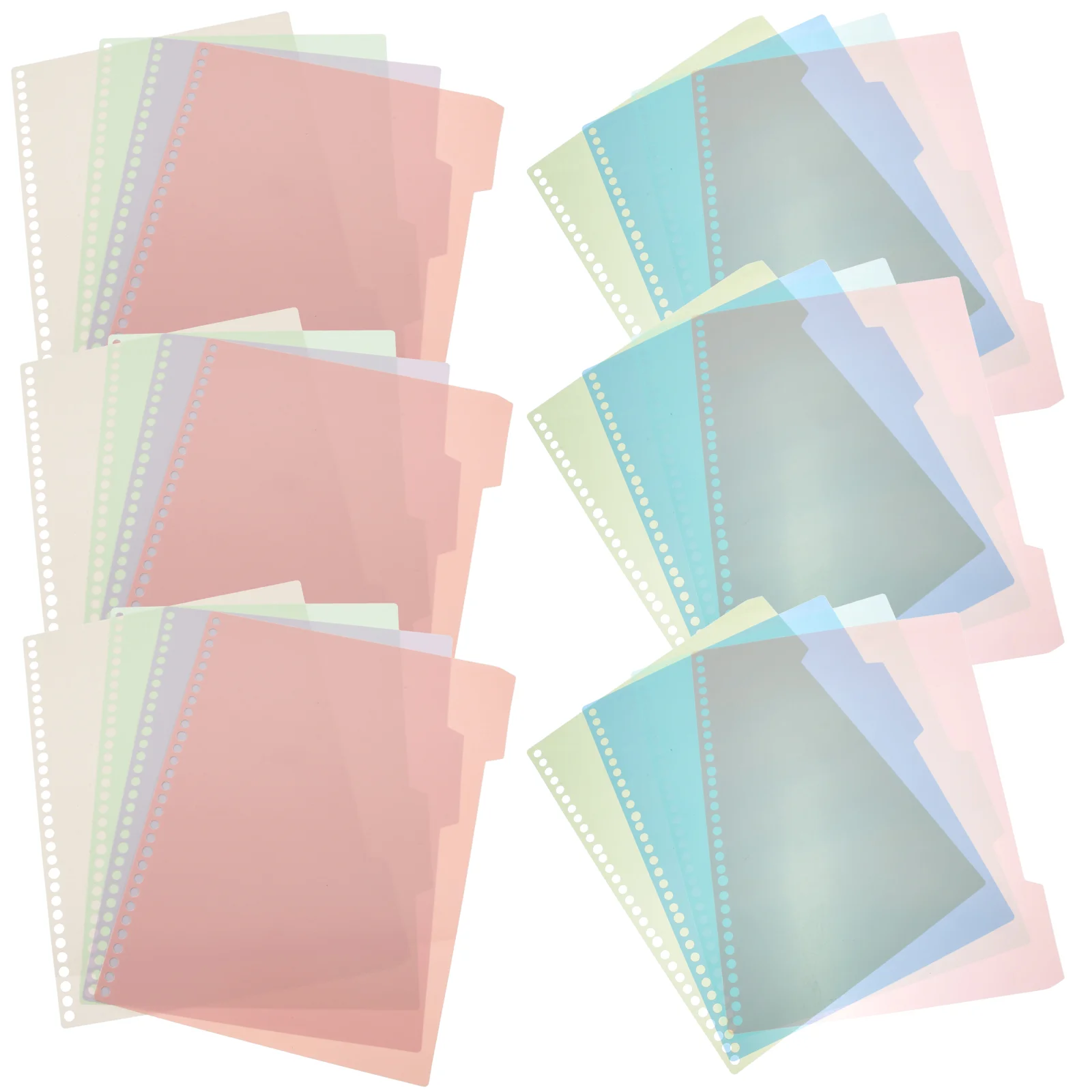 6 комплектов пластиковых разделителей Разделитель страниц формата А4 вкладки для блокнота Блокнотный указатель Изображение 0