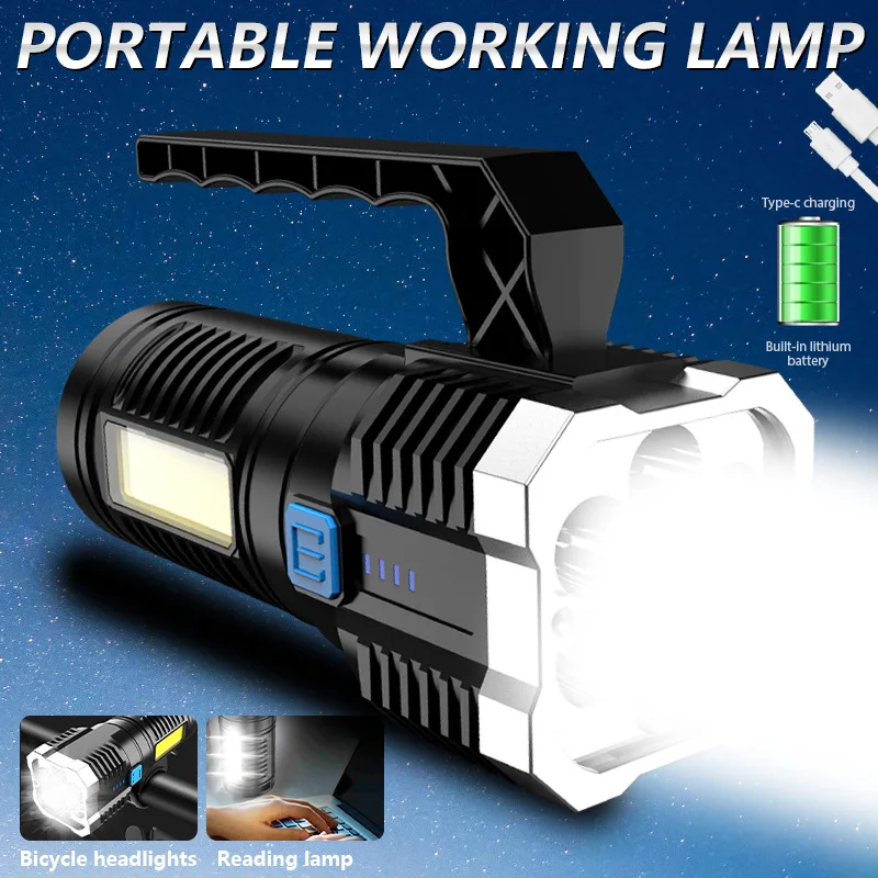 7LED + COB Фонарик USB Перезаряжаемый Портативный Кемпинговый Фонарь Супер Яркий Встроенный Аккумуляторный Прожектор Waterpoof Прожектор Факел Изображение 0