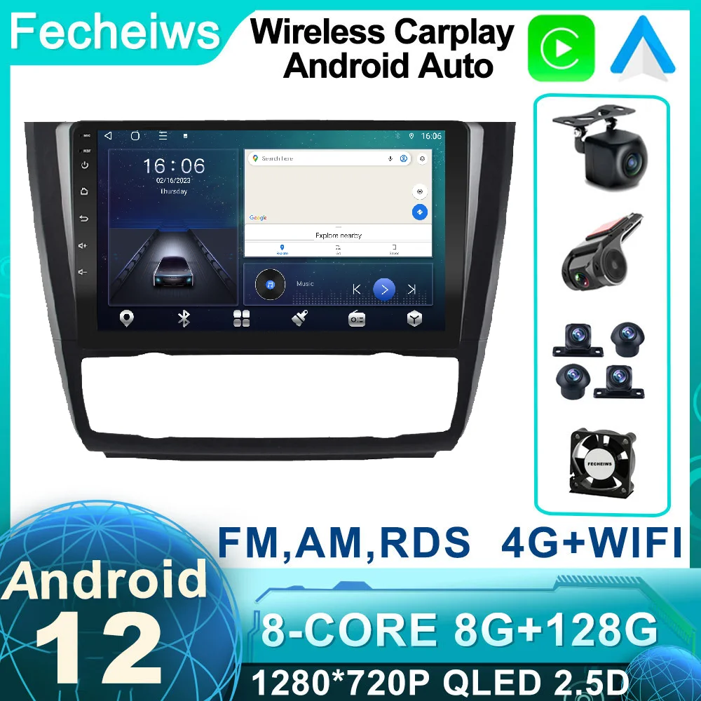 9 Дюймов Android 12 Для BMW 1 Серии E81 E82 E87 E88 2004-2011 Автомобильный Радиоприемник Беспроводной Carplay Auto SWC Без 2din Мультимедиа ADAS Видео Изображение 0