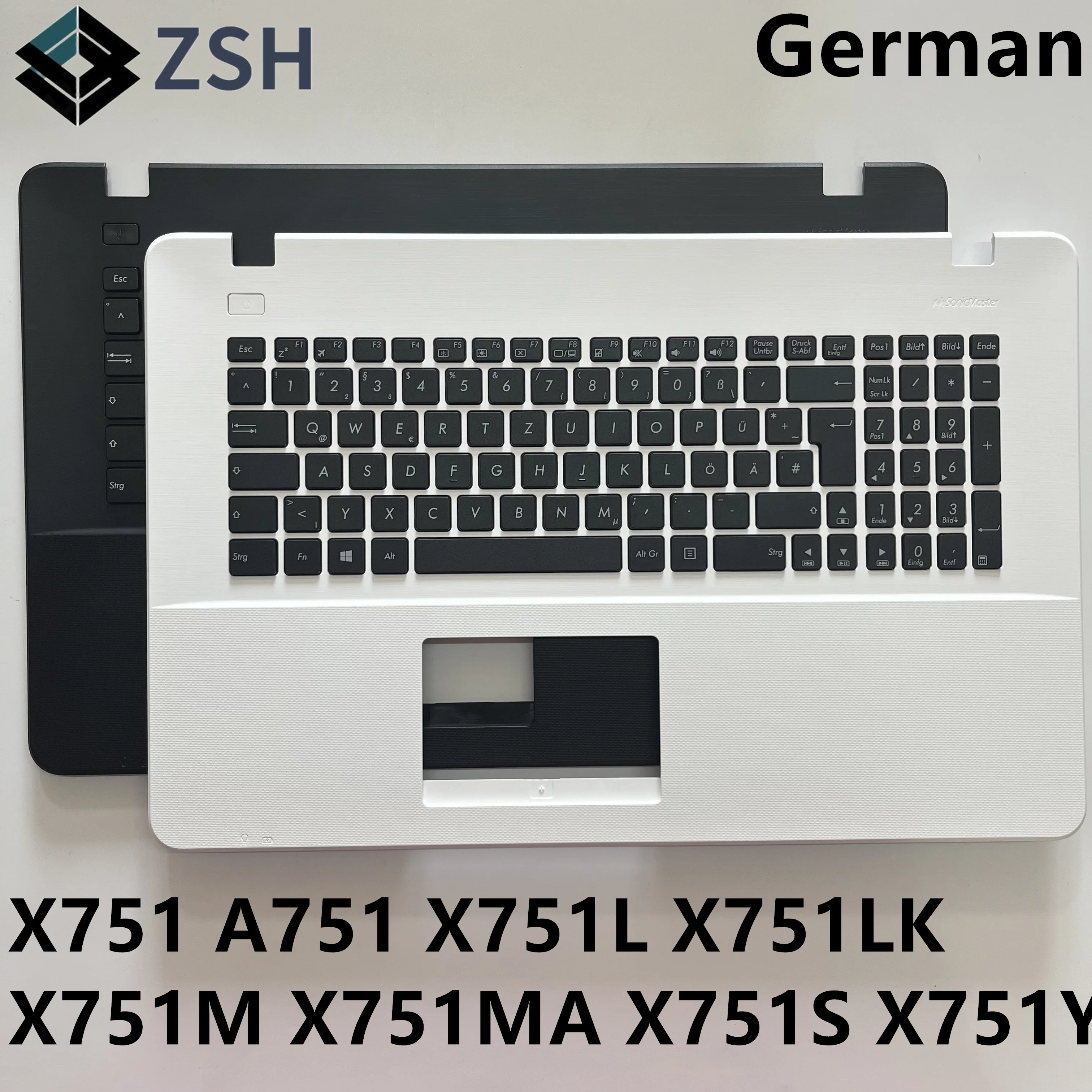 GR GE Немецкая клавиатура тачпад подставка для рук клавиатуры для Asus A751 x751 x751l x751lk x751lk x751ma x751y Клавиатура ноутбука C крышкой Изображение 0