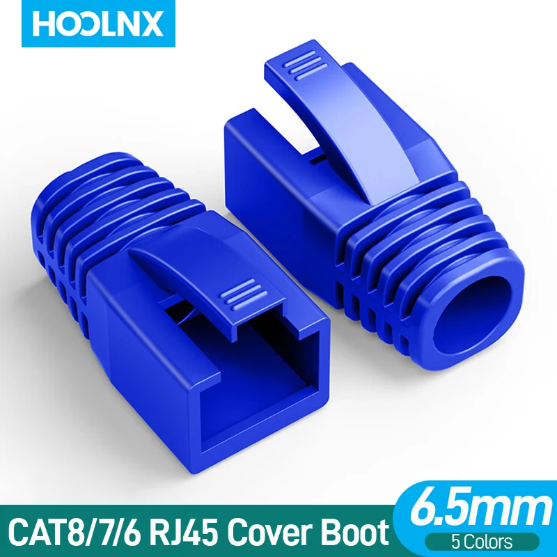 Hoolnx RJ45 Ботинки Для Снятия Напряжения Сетевой Разъем Ethernet Крышка Штекера Из Мягкого Пластика 6,5/8,0 мм для CAT8 CAT7 CAT6A CAT6 CAT5E Изображение 0
