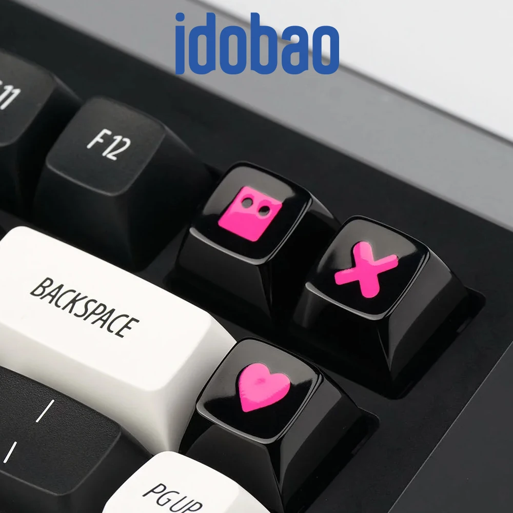idobao 1/2/3PCS Custom Keycap Металлические Колпачки Для Ключей EMA Профиль Новинка Декор для Клавиатур Черные Колпачки для Пользовательских Механических Клавиатур Изображение 0