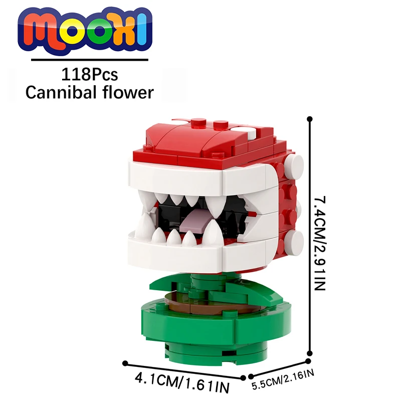 MOC7046 Классические игры Аниме Chomper Cannibal Flower Модель Фигурка Строительный блок Игрушка для детей Креативное украшение подарка Изображение 0