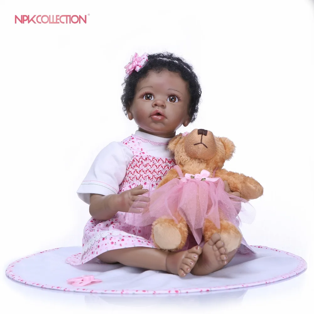 NPKCOLLECTION Bebes Кукла-Реборн 22-дюймовая силиконовая кукла Девочка Reborn Baby Doll Игрушка Реалистичная Новорожденная Принцесса Bonecas Menina для детей Изображение 0