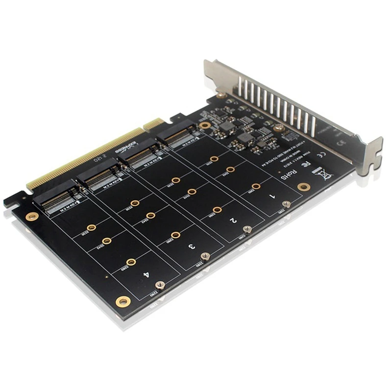 PH44 NVME 4-Дисковая карта PCIE Signal Split Array Card Изображение 0