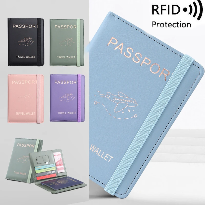 RFID-обложка для паспорта, Многофункциональный водонепроницаемый кошелек для кредитных удостоверений личности, держатель деловых документов, дорожный аксессуар Изображение 0