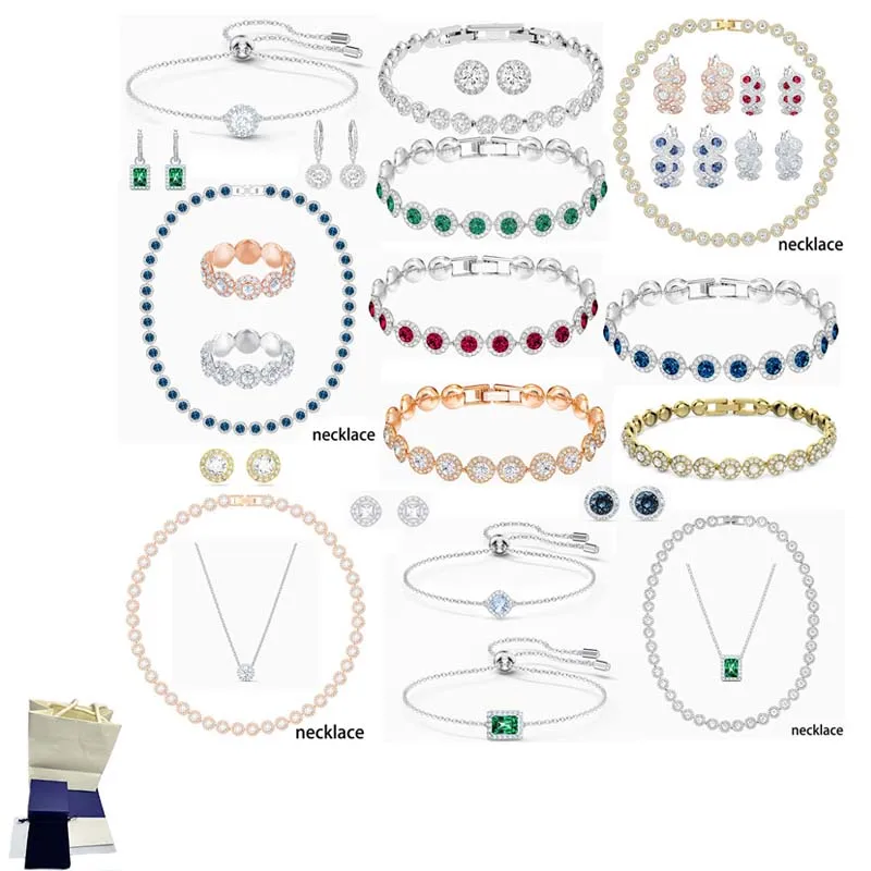 SW Креативные модные женские украшения, ожерелье, браслет из серии Crystal, Серьги, набор для вечеринки Изображение 0