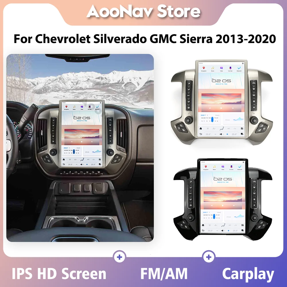 Автомобильный Стереоприемник Для GMC SIERRA Chevroler Silverado 2013-2020 A11 Qualcomm 665 GPS Навигация Carplay 5G Мультимедийный Плеер Изображение 0
