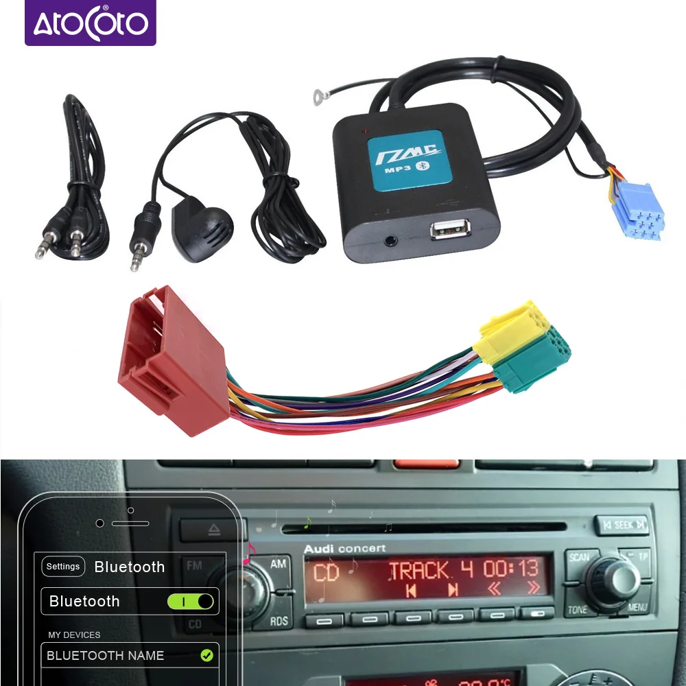 Автомобильный Цифровой Музыкальный Чейнджер Bluetooth 5,0 A2DP AUX Адаптер Интерфейс для Audi VW A3 8L 8P A4 B5-B7 A6 4B A8 4D Quadlock Изображение 0