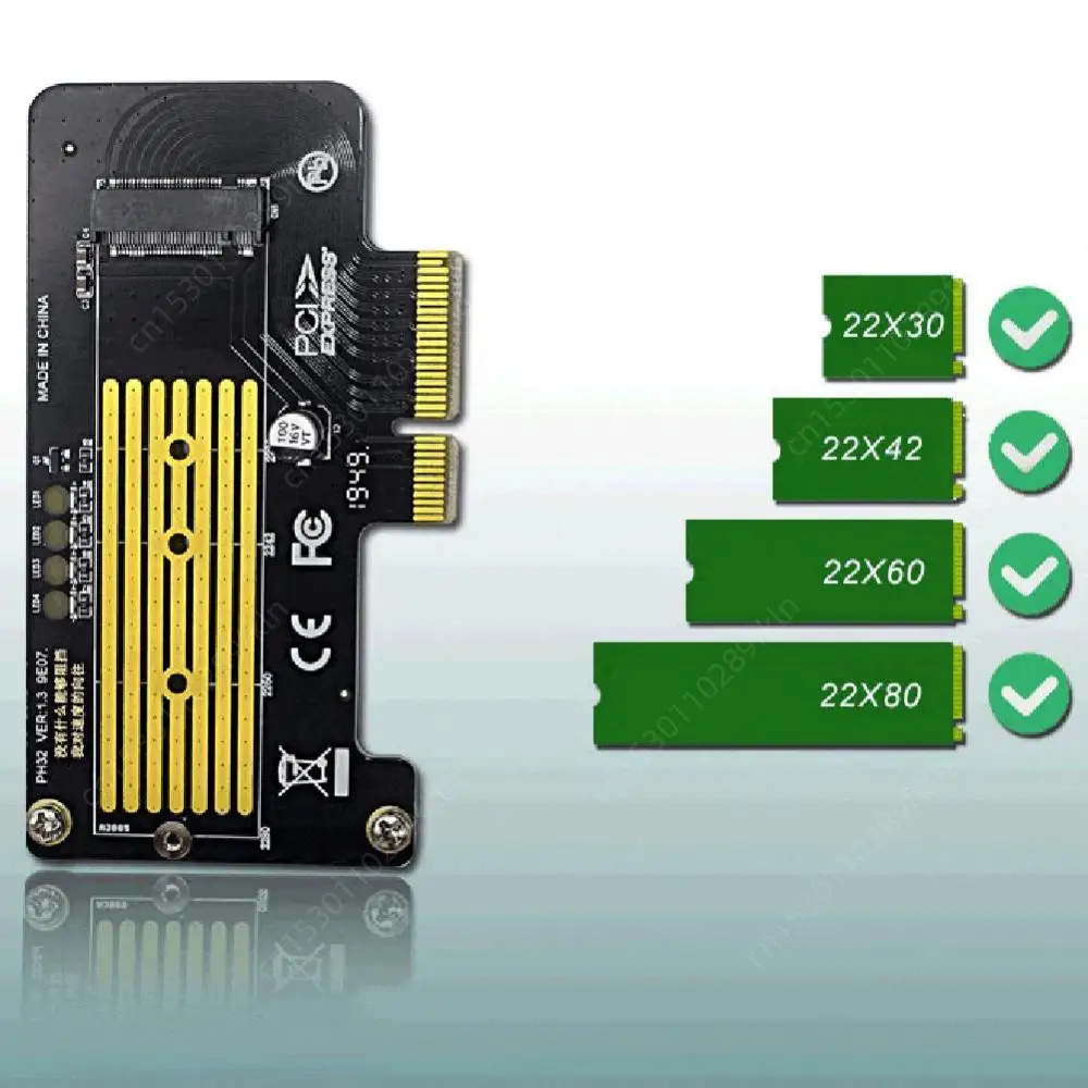 Адаптер M.2 NVME к PCIe 3.0 X4 Поддерживает Слоты PCIE X4 X8 X16 Адаптер M.2 PCI Express Плата расширения Riser M.2 Адаптер PCIe SSD Изображение 0